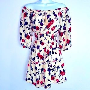Lovely of shoulder rose dress